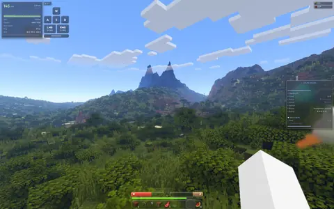 The landscape beneath familiar block clouds.